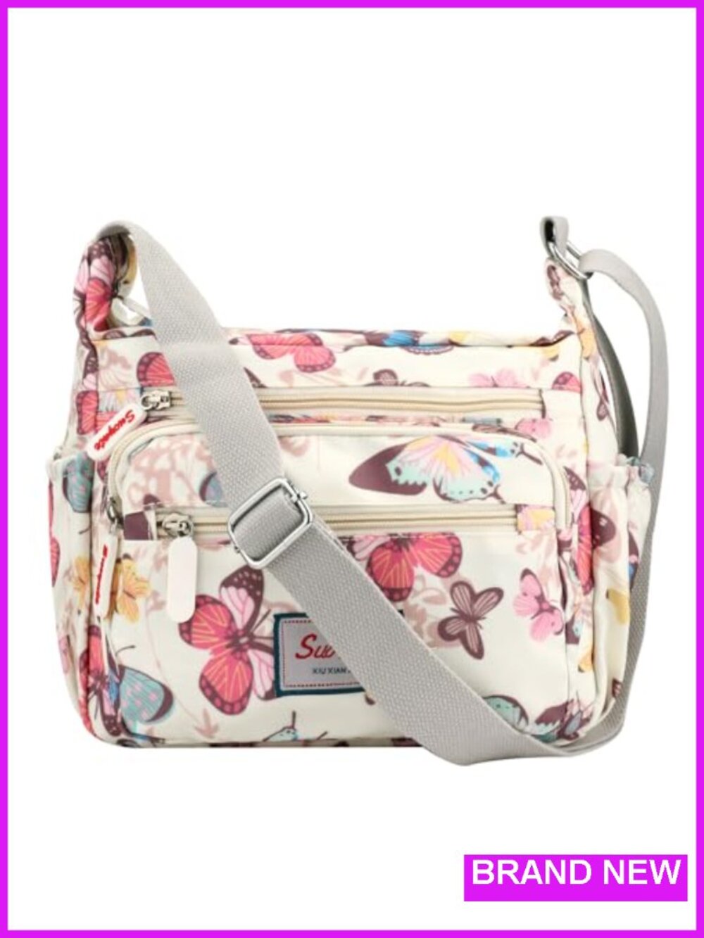 Water-Resistant Canvas Crossbody Bag with Multiple Pockets Adjustable Strap